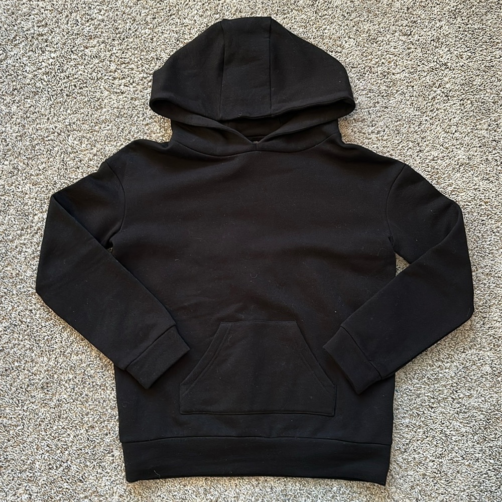 3x1 Black Hoodie Sweatshirt with Cut Outs and Front Pocket